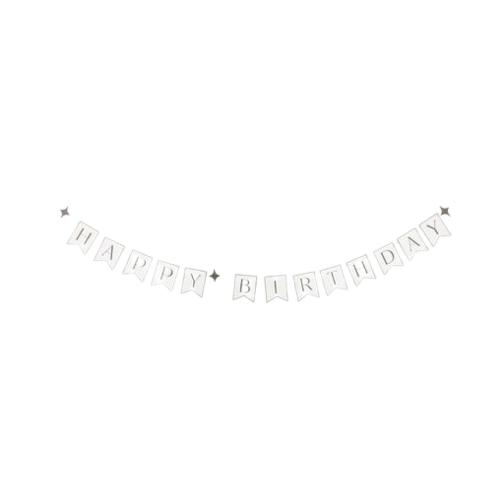Black and Cream Star "Happy Birthday" Banner
