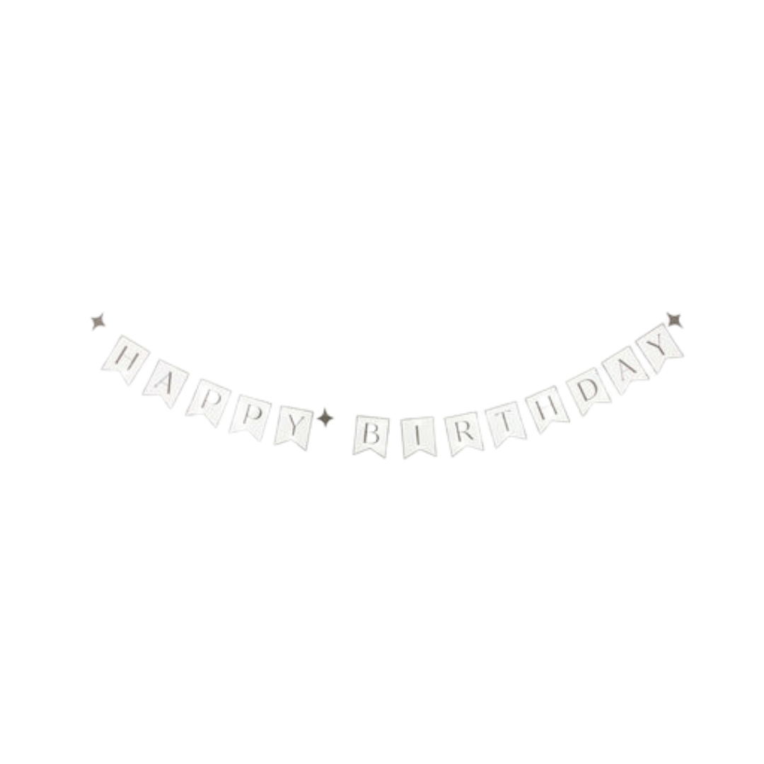 Black and Cream Star "Happy Birthday" Banner