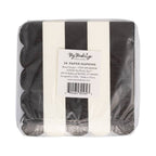 Black and Cream Stripe Scalloped Cocktail Napkins