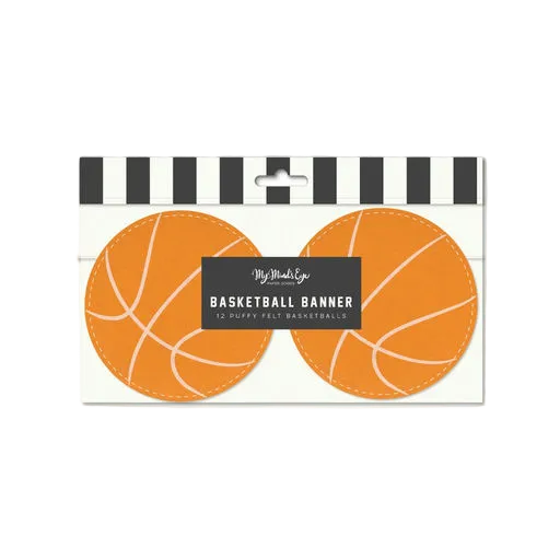 Orange Basketball Felt Banner