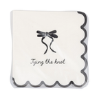 Black and White Tie The Knot Wedding Cocktail Napkins