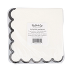Black and White Tie The Knot Wedding Cocktail Napkins