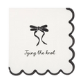 Black and White Tie The Knot Wedding Cocktail Napkins