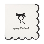 Black and White Tie The Knot Wedding Cocktail Napkins