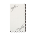 Black and White Bow Scalloped Guest Napkin