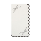 Black and White Bow Scalloped Guest Napkin