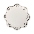 Black & White Bow Scalloped Dinner Plates