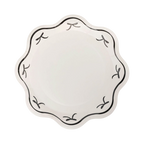 Black & White Bow Scalloped Dinner Plates