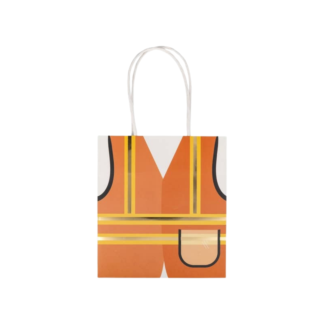 Orange Construction Vest Party Bags