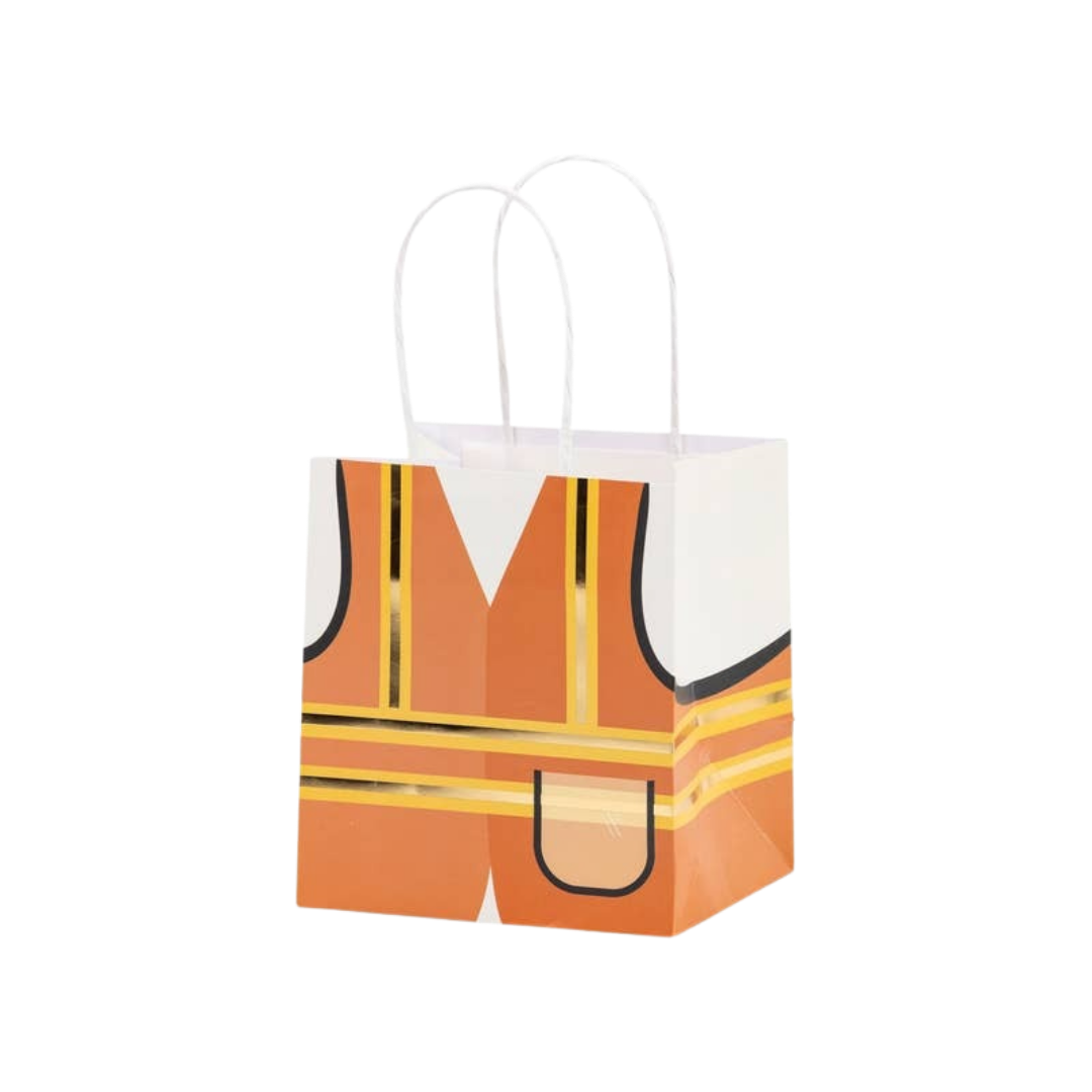Orange Construction Vest Party Bags