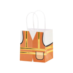 orange construction vest gift bag with white handles construction birthday theme from Parte Haus party supply store in Bethesda MD