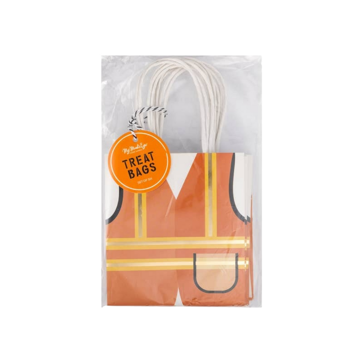 Orange Construction Vest Party Bags