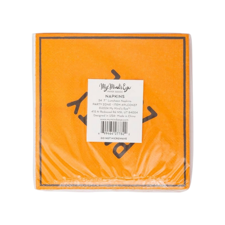Orange Construction Sign Cocktail Napkin