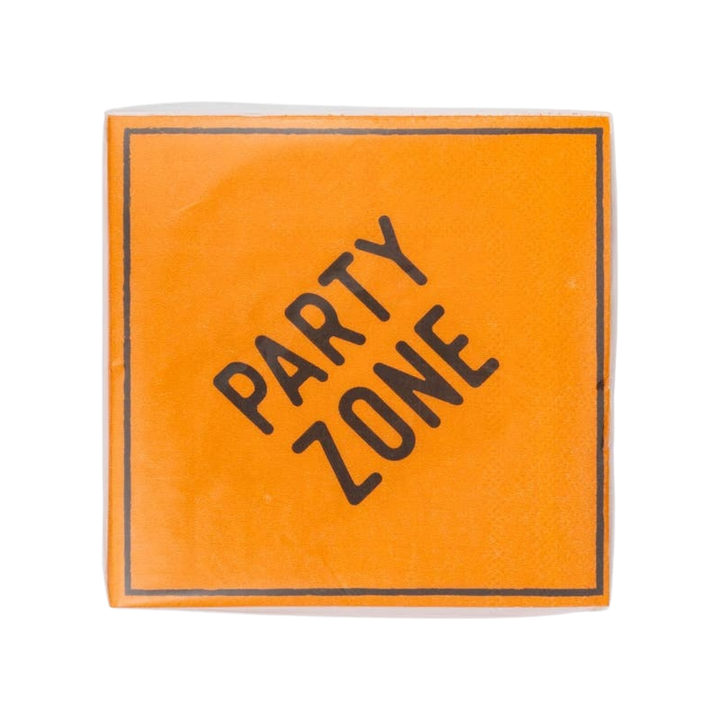 Orange Construction Sign Cocktail Napkin