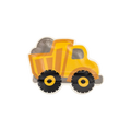 Yellow construction dump truck shaped plate for construction theme from Parte Haus party supply store in Bethesda MD