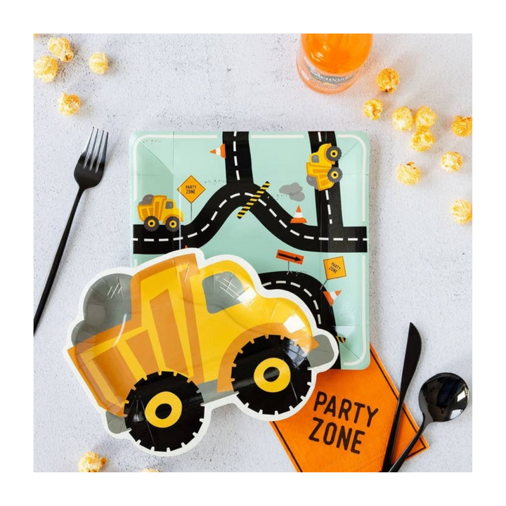 Green Construction Road Dinner Plate
