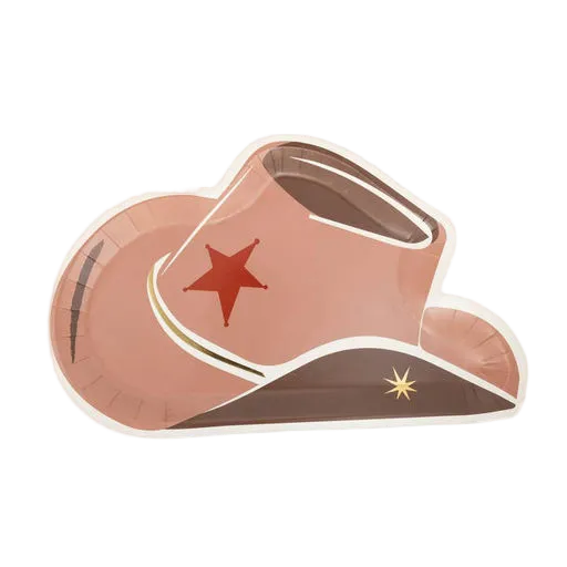 Brown Cowboy Hat Shaped Large Dinner plates
