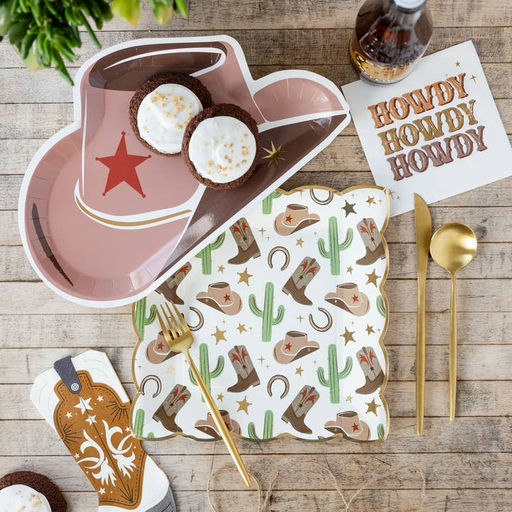 Brown Cowboy Hat Shaped Large Dinner plates
