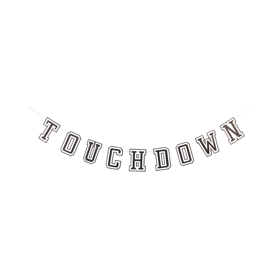 Black "Touchdown" Football Banner