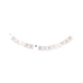 White with Gold Text "Happy Birthday" Banner