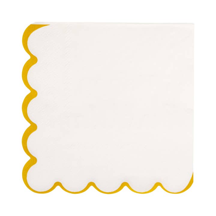 White and Gold "Happy Birthday" Cocktail Napkins