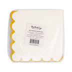 White and Gold "Happy Birthday" Cocktail Napkins