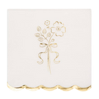 Cream and Gold Floral Bouquet Cocktail Napkins