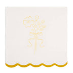 Cream and Gold Floral Bouquet Cocktail Napkins