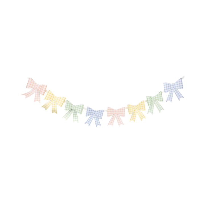 Pastel Gingham Bow Banners