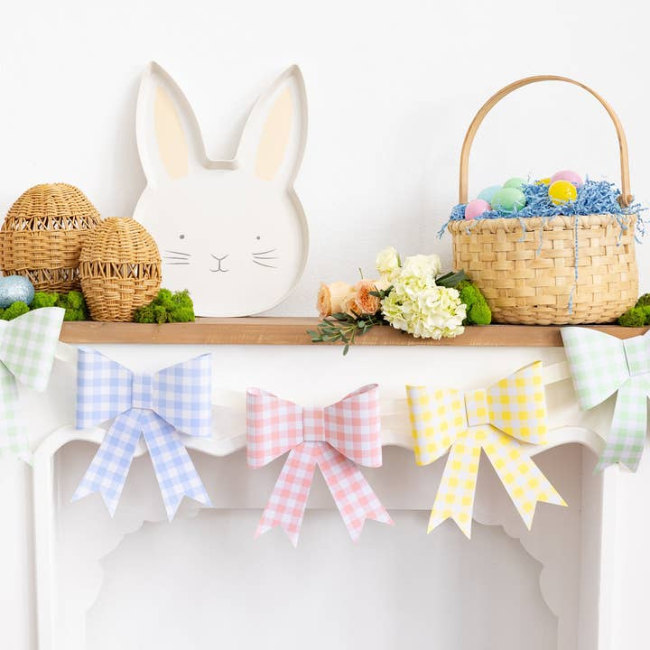 Pastel Gingham Bow Banners