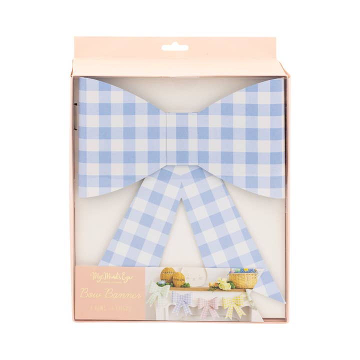 Pastel Gingham Bow Banners