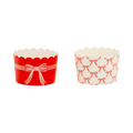 Red and Cream Bows Cupcake Cups