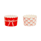 Red and Cream Bows Cupcake Cups