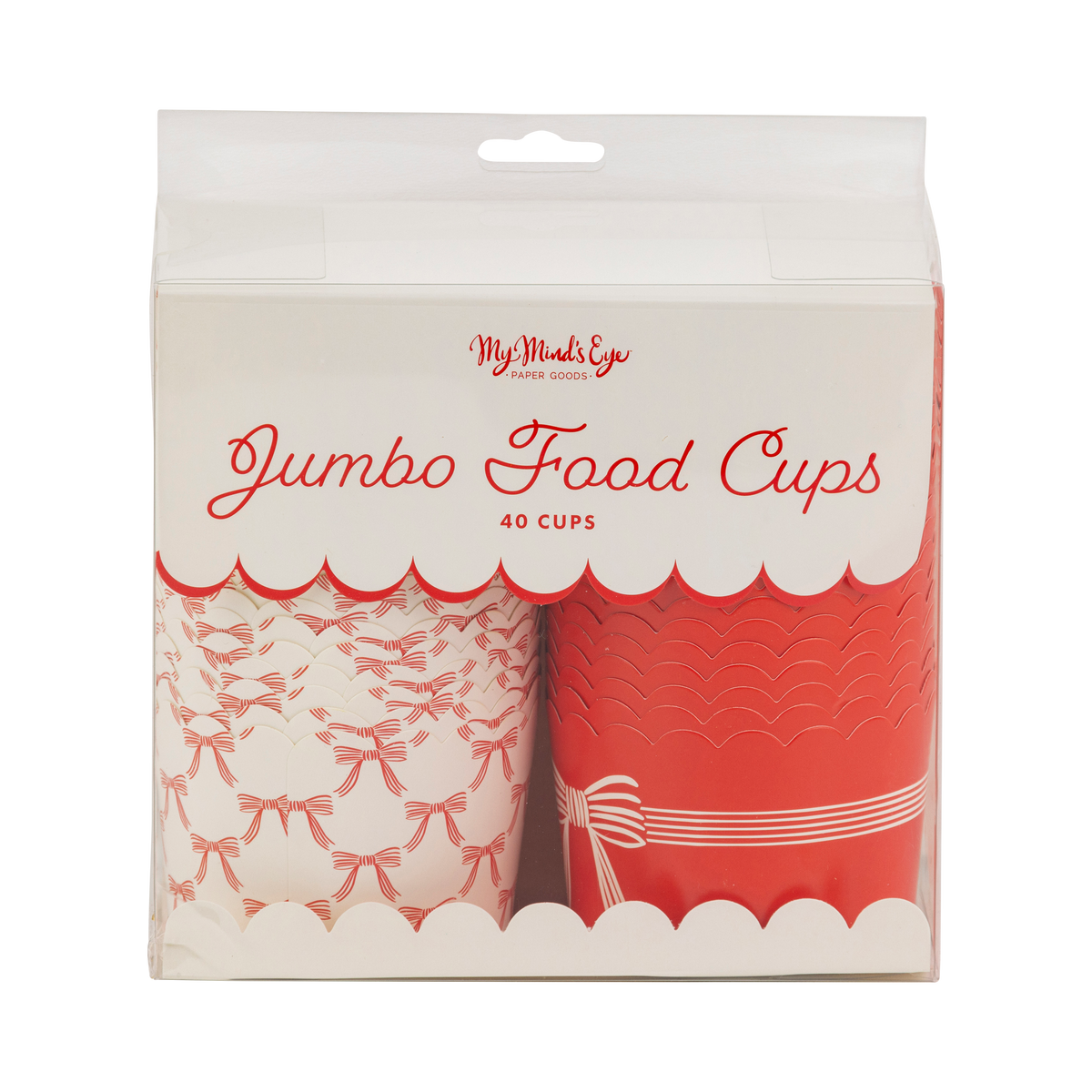 Red and Cream Bows Cupcake Cups