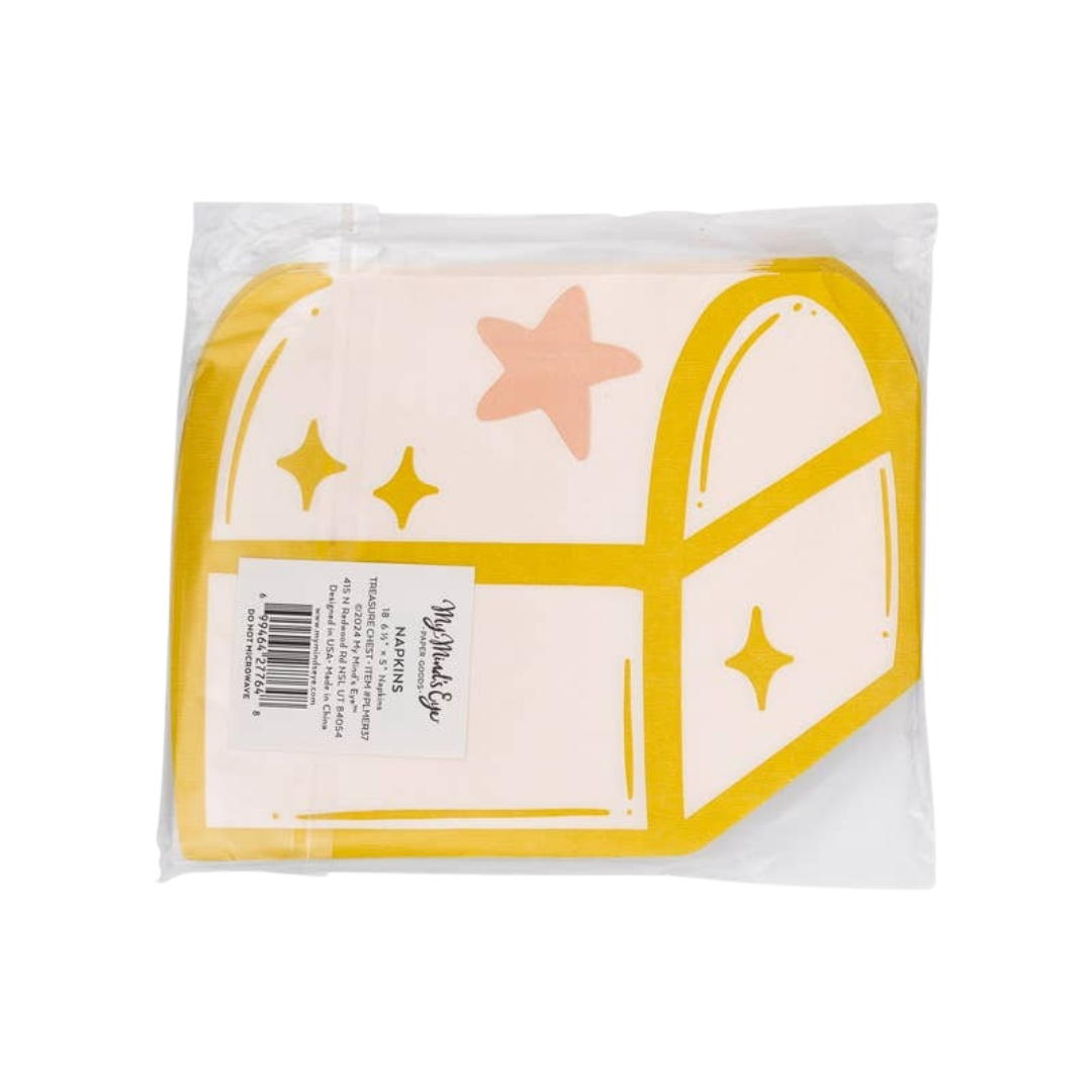 Pink Mermaid Treasure Chest Guest Napkin