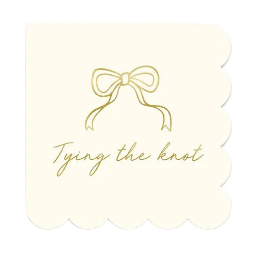 Cream "Tying the Knot" Cocktail Napkins