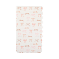 Pink Bow Patterns Scalloped Guest Napkin