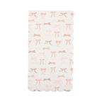 Pink Bow Patterns Scalloped Guest Napkin