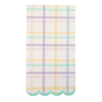 Pastel Multi Plaid Scallop Guest Napkins