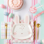 Pastel Multi Plaid Scallop Guest Napkins
