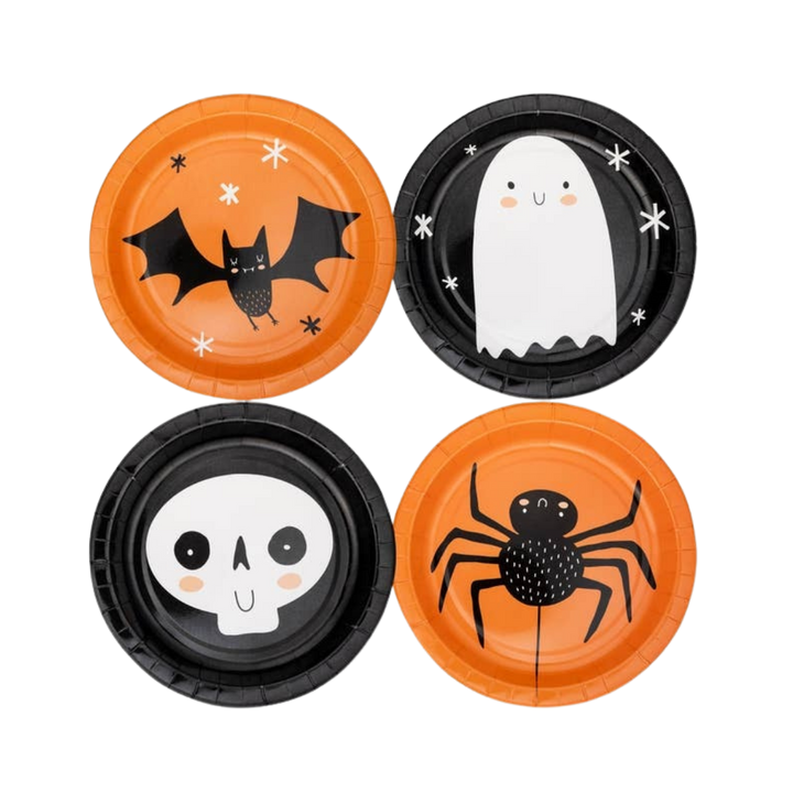 Black and Orange Icon Halloween Large Dinner Plate