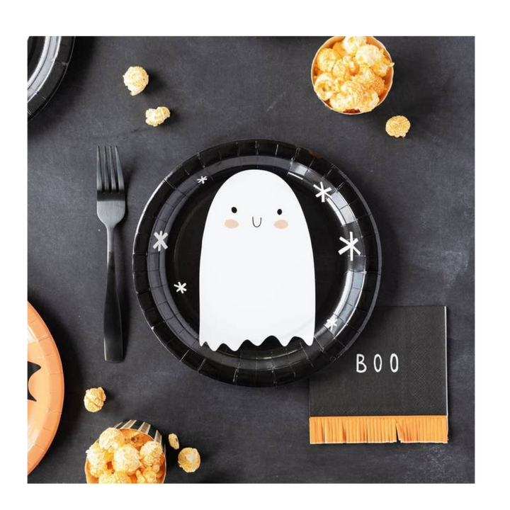 Black and Orange Icon Halloween Large Dinner Plate
