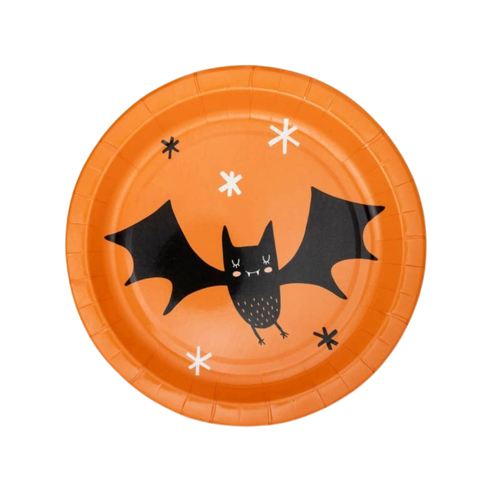 Black and Orange Icon Halloween Large Dinner Plate