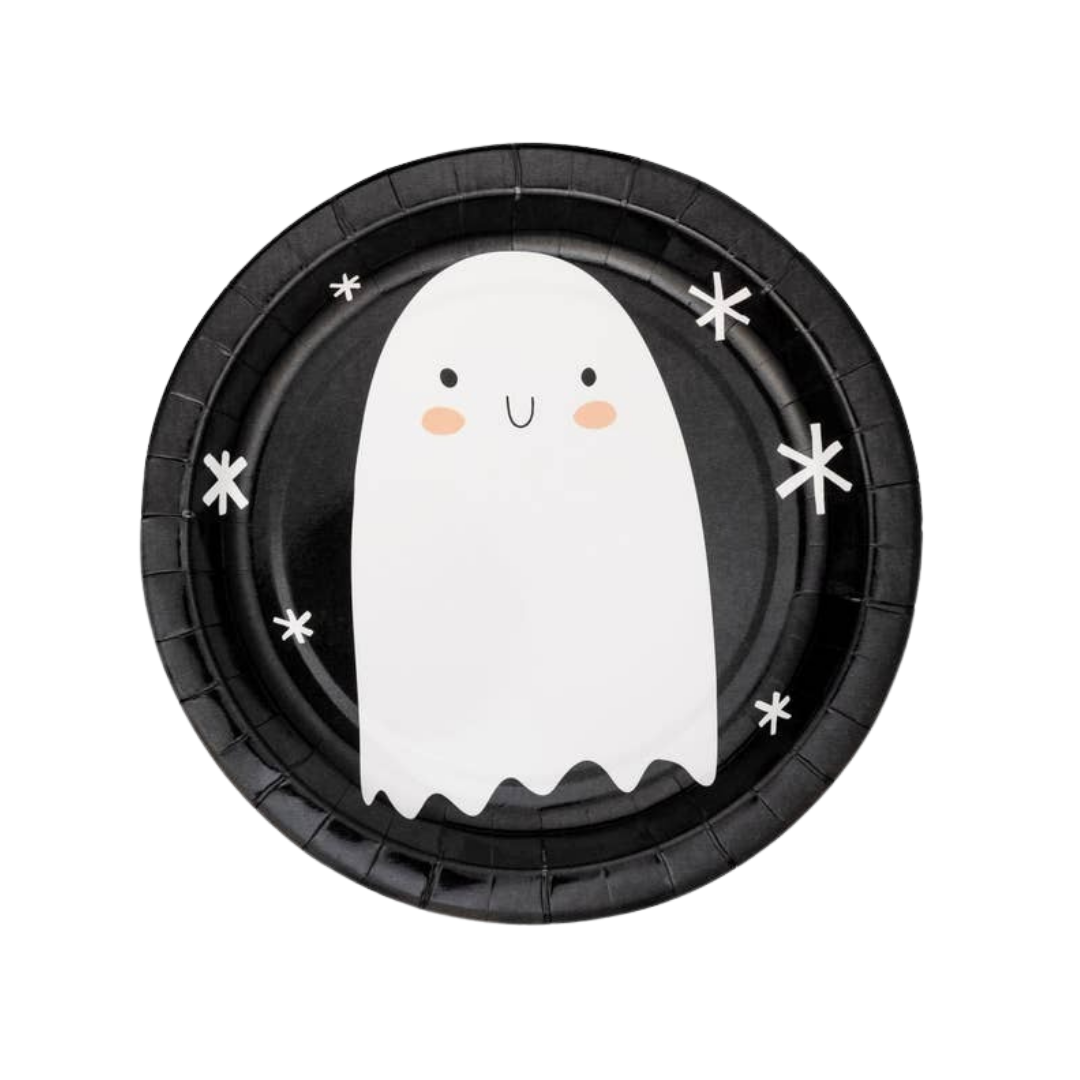 Black and Orange Icon Halloween Large Dinner Plate