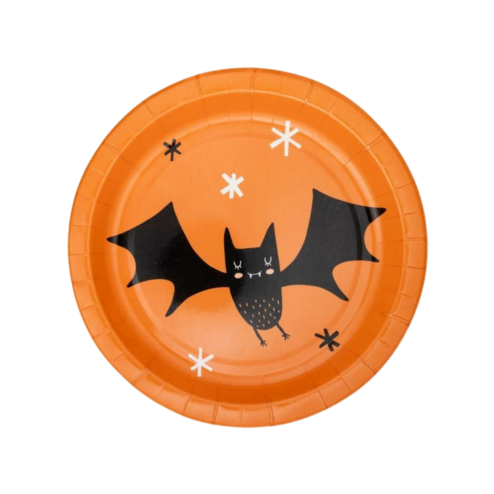 Black and Orange Icon Halloween Large Dinner Plate
