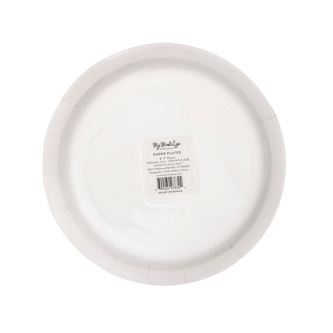 Black and Orange Icon Halloween Large Dinner Plate