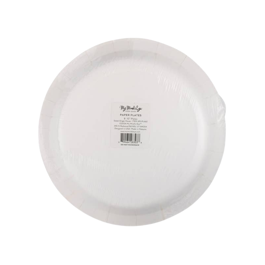 Cream with Red Bow Large Plate