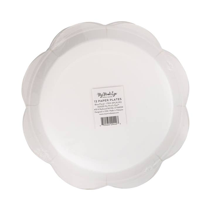 Blue Floral Paper Dinner Plates