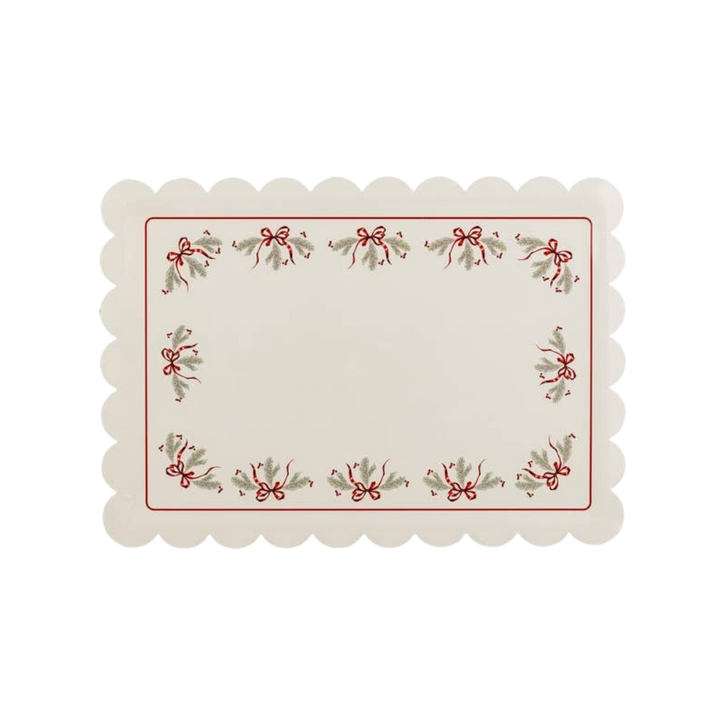 Cream Bows & Pine Paper Platters