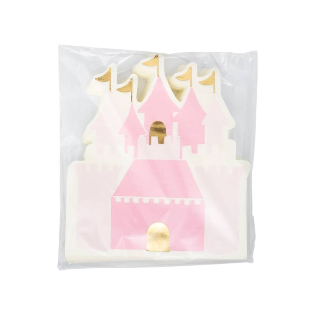 Pink Princess Castle Shaped Guest Napkin